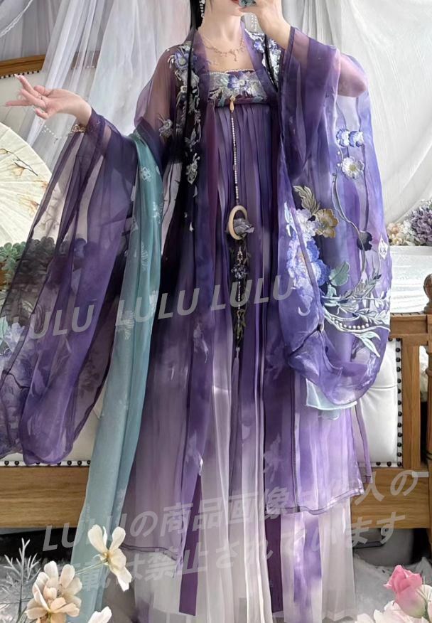 豪華刺繍 漢服 かんふく 古風衣装 レトロ風 中華ロリータ コスプレ ワンピース 唐装 仙女服 中華風 美しい刺繍 hf3