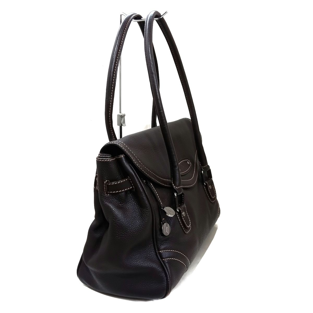 GOLD PFEIL ゴールドファイル ハンドバッグ - ダークグレー レザー