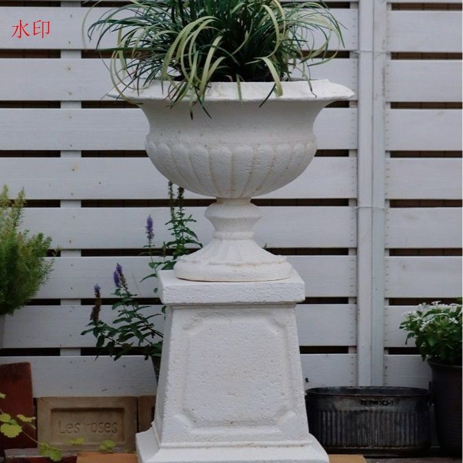ガーデンオブジェ プランター ヴィンテージ調 ローマ風 ホワイト 白 アイボリー 柱 寄せ植え 鉢植え 多肉植物 ガーデニング 雑貨 ガーデン雑貨 ガーデンインテリア ガーデン インテリア 庭の装飾