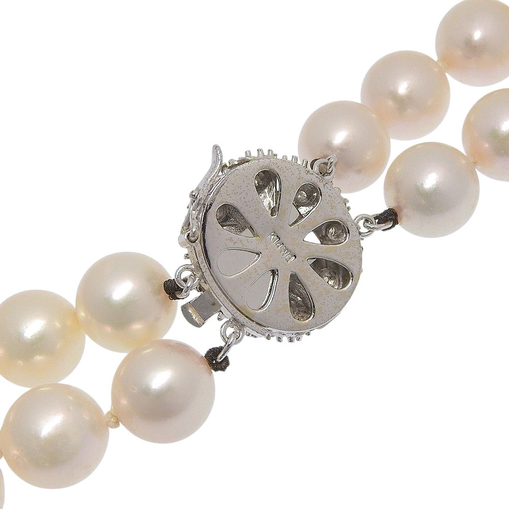 本物保証】 鑑付 超美品 2連 ネックレス 約116.8g K14WG環 アコヤ真珠  