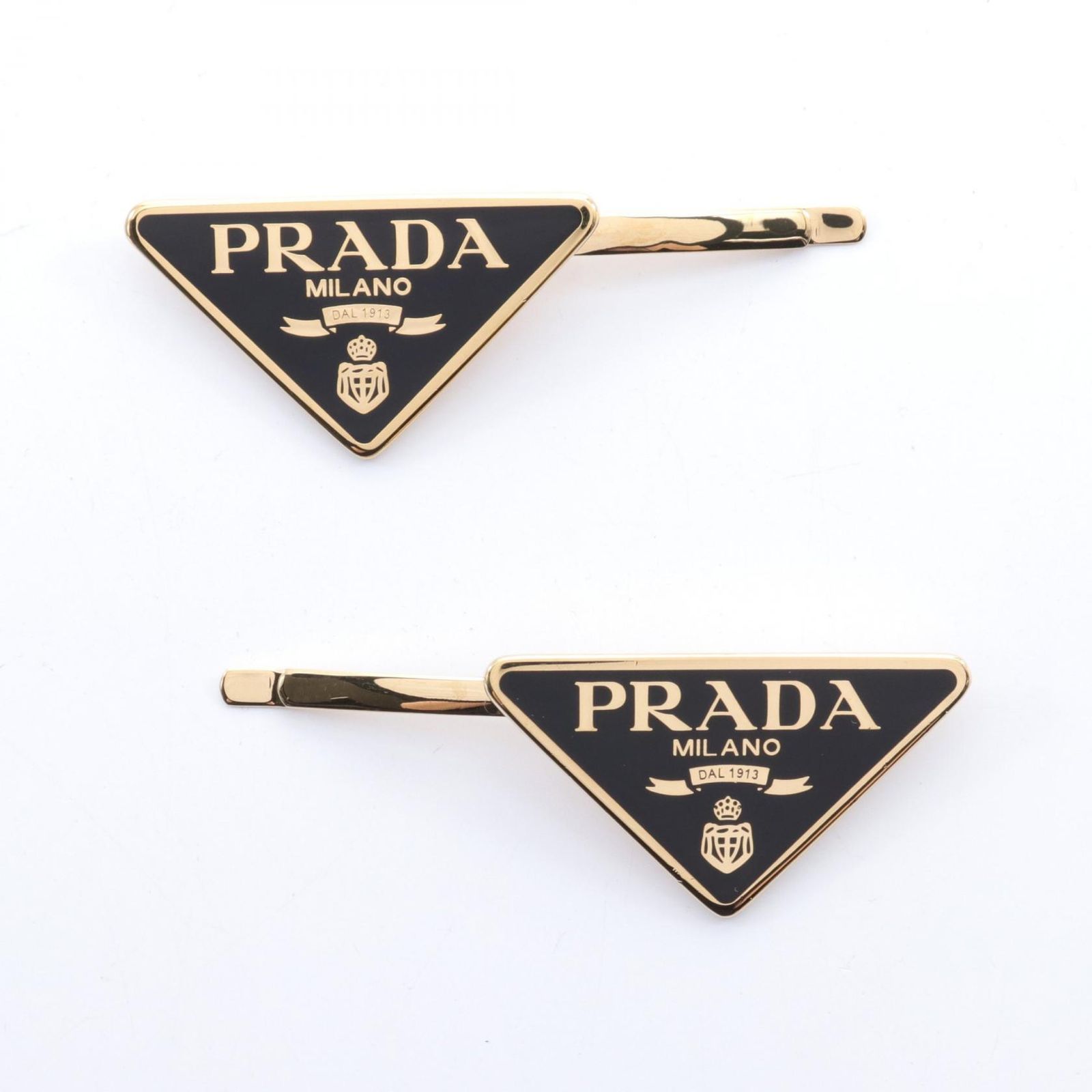 プラダ PRADA その他アクセサリー FERMAGLI 1IF0512BA6F0632 ブラック|ゴールド GP ゴールドメッキ ヘアピン レディース