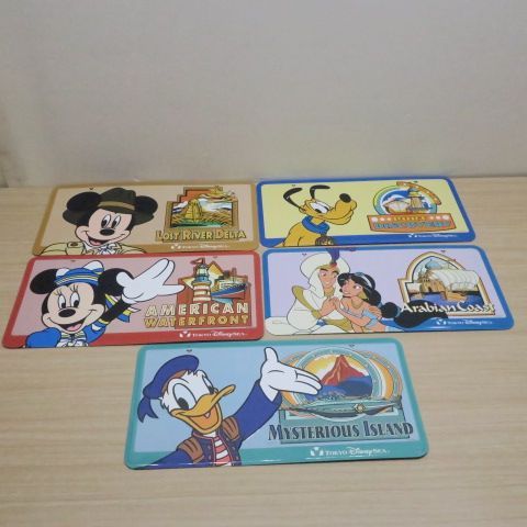 ♡東京ディズニーシー ☆ブリキ看板☆プレート5枚セット1♡レア品 レア！＞ディズニーリゾート 東京ディズニーシー ブリキ看板