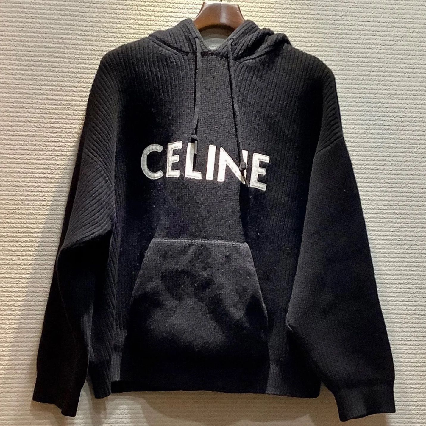 セリーヌ CELINE ロゴ ニット パーカー プルオーバー フーディー