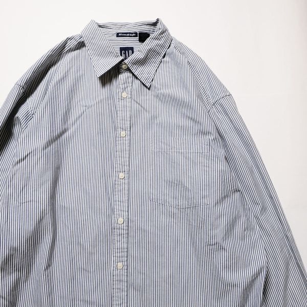 00s OLD GAP ストライプシャツ 長袖シャツ ポプリン生地 00s OLD GAP ストライプシャツ 長袖シャツ ポプリン生地