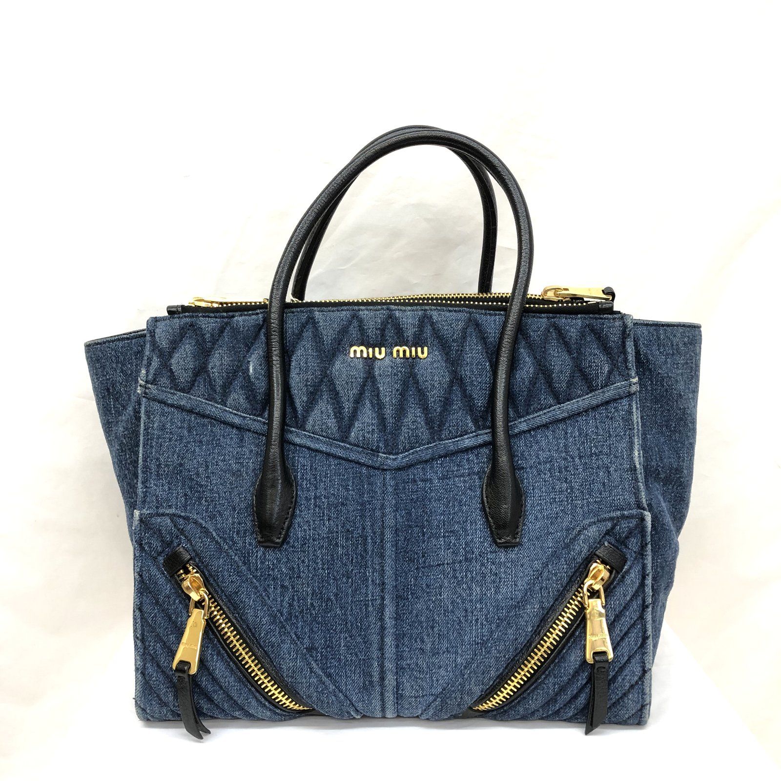 MIU MIU ミュウミュウ ハンドバッグ RN1031 DENIM BIKER - メルカリShops