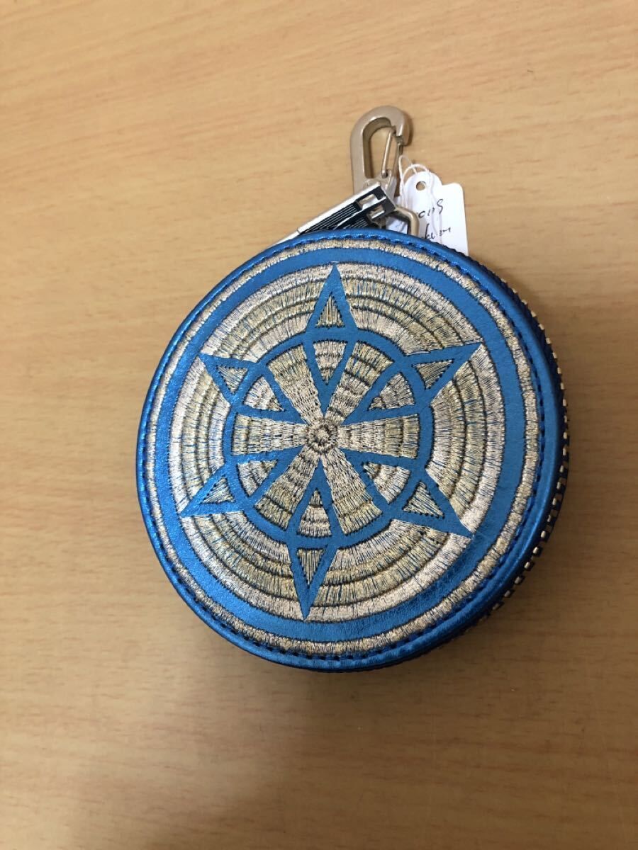福岡 ブラックミーンズ blackmeans 刺繍コインケース レザー 小物入れ メタリックブルー FK
