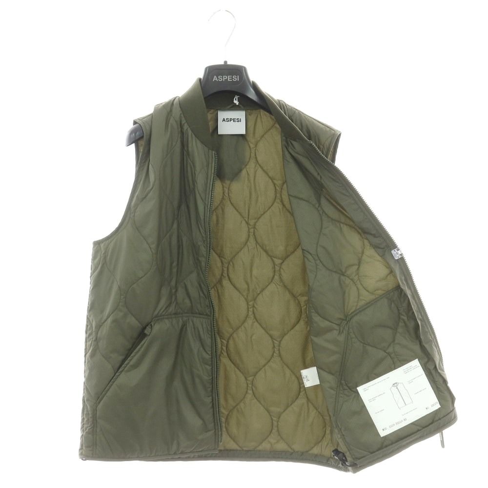 アスペジ ASPESI ナイロン 中綿ベスト オリーブ サイズM メンズ KANDAIZUMI_COM