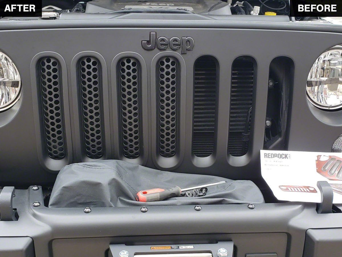 Redrock ハニカムグリルインサート;マットブラック 07-18 Jeep Redrock 4x4 ハニカムグリルインサート;マットブラック 07-18
