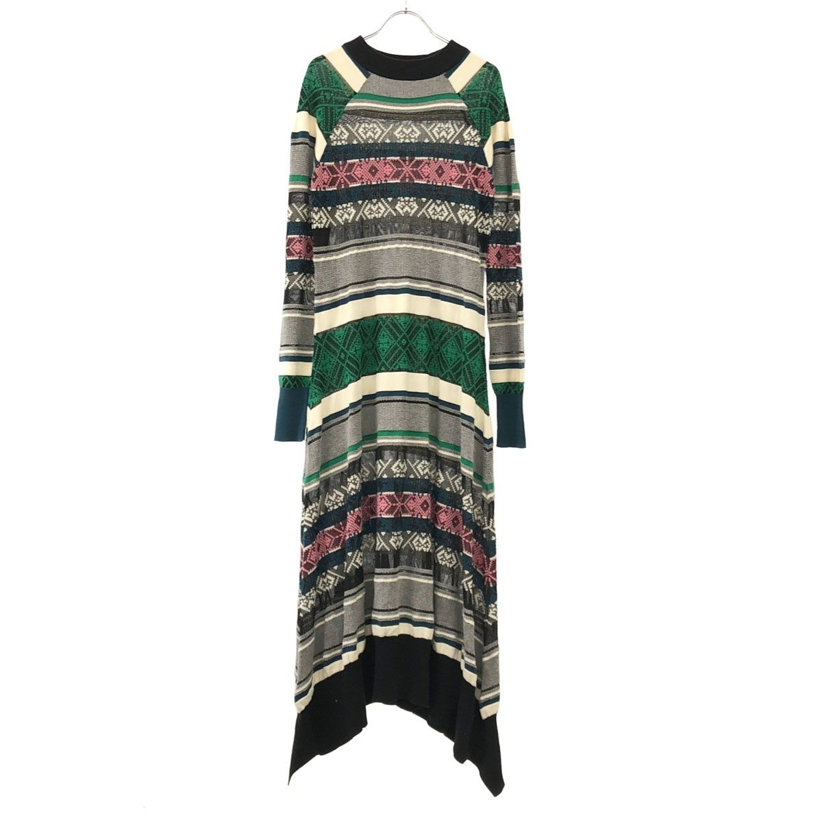 sacai サカイ 22SS Rug Jacquard Knit Dress ラグジャカード
