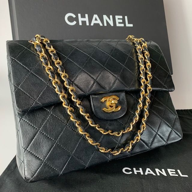 CHANEL シャネル マトラッセ 25 Wチェーン Wフラップ ショルダーバッグ ココマーク ダイヤステッチ ヴィンテージ ブラック ラムスキン  レザー ターンロック ゴールド金具 シリアルシール有 鑑定済 美品 B-086 - メルカリ