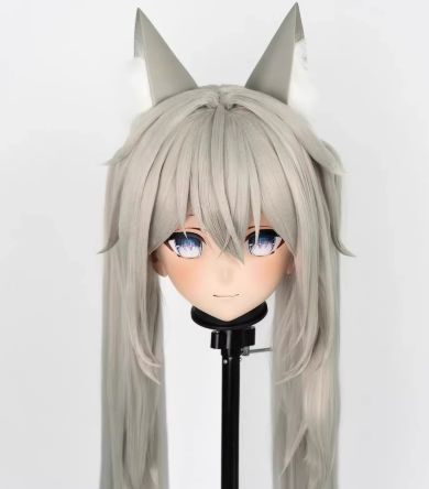 全頭マスク カツラ付き ロック付き NO.580 フルマスク ドール ヘッドロリータ人形 コスプレ 仮装 着ぐるみ kigurumi