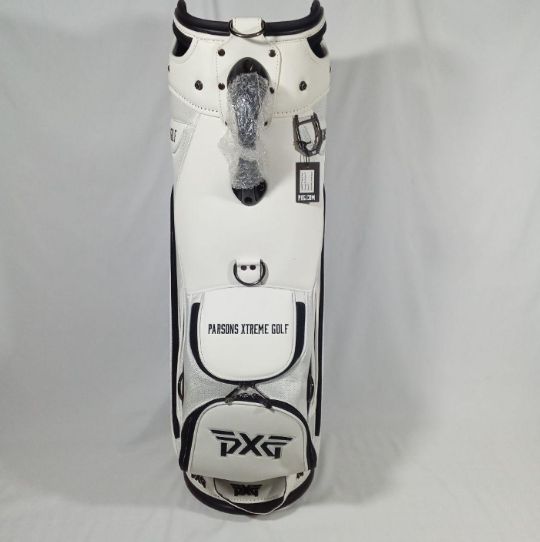 【新品・未使用】プロ仕様 キャディーバック ホワイト PXGブラックロゴ