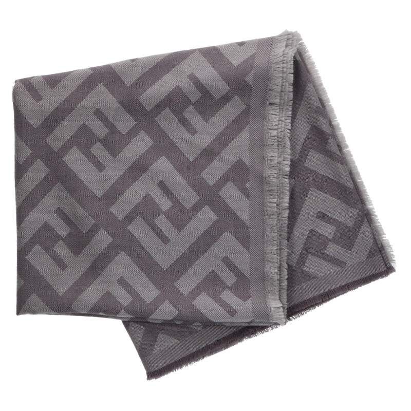 FENDI フェンディ マフラー ストール ズッカ柄 フリンジ ベージュ