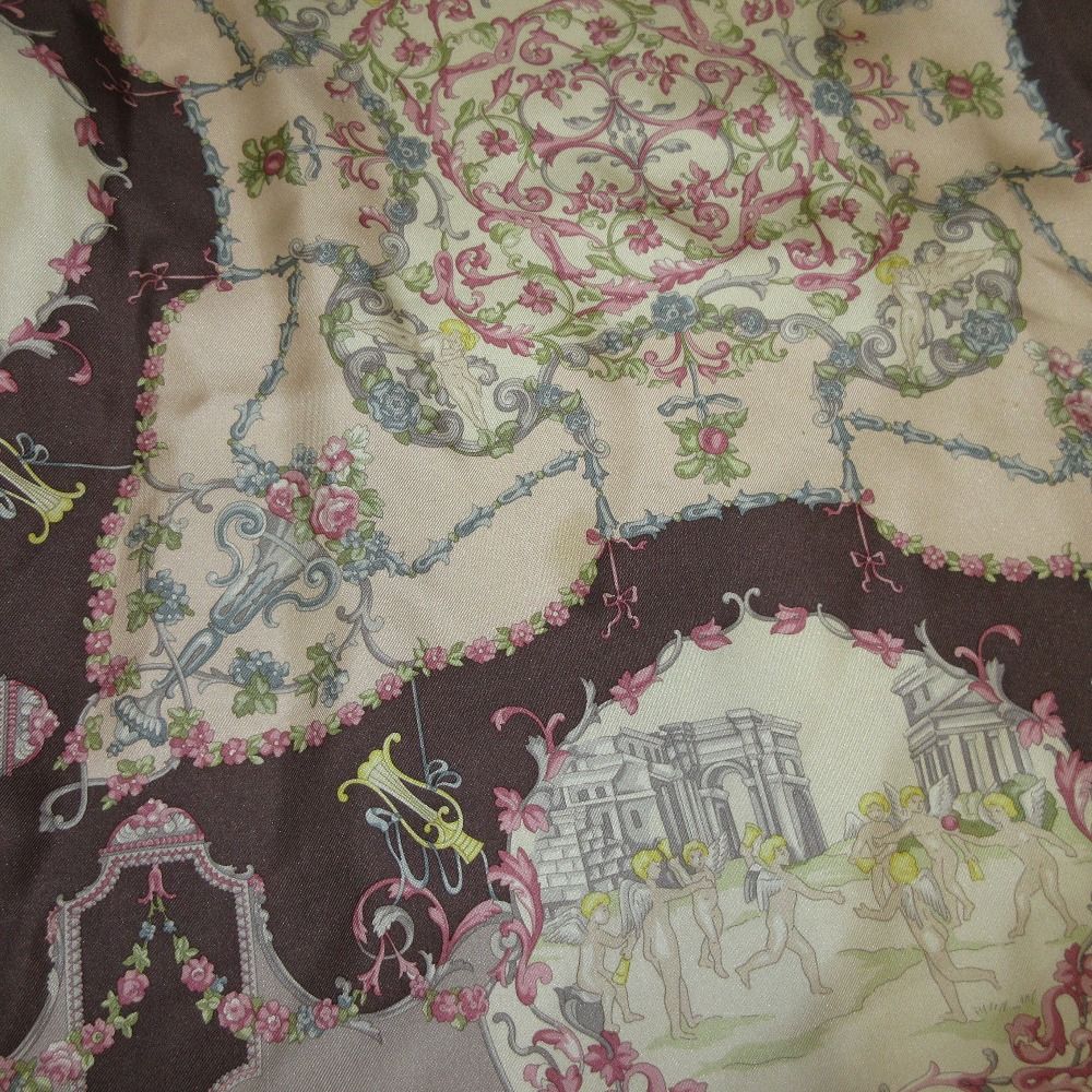 良品 ETRO エトロ シルクスカーフ柄切替 ドッキング ニット セーター  