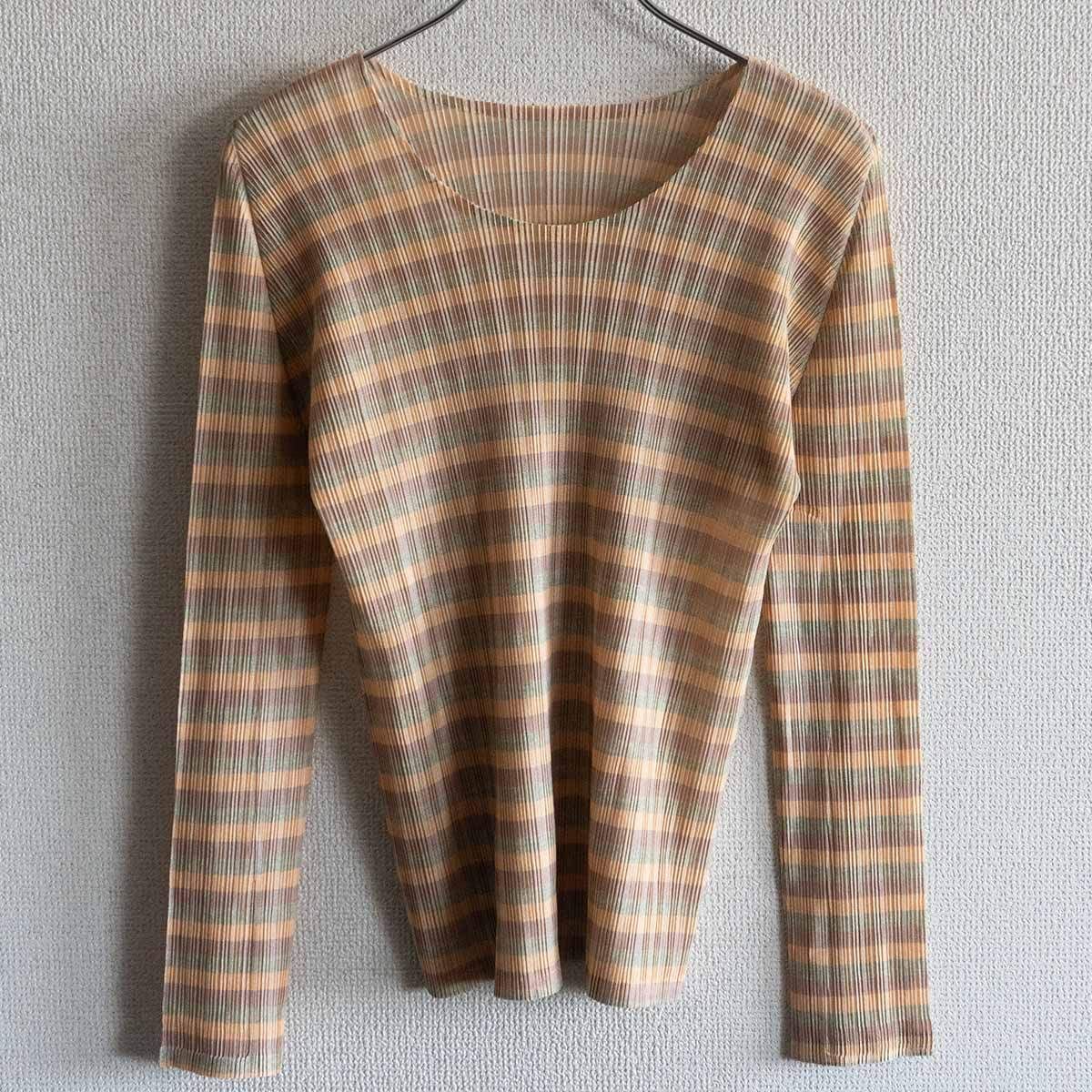 PLEATS PLEASE 柄 プリーツ カットソー プリーズプリーツ ISSEY MIYAKE イッセイミヤケ 25040949