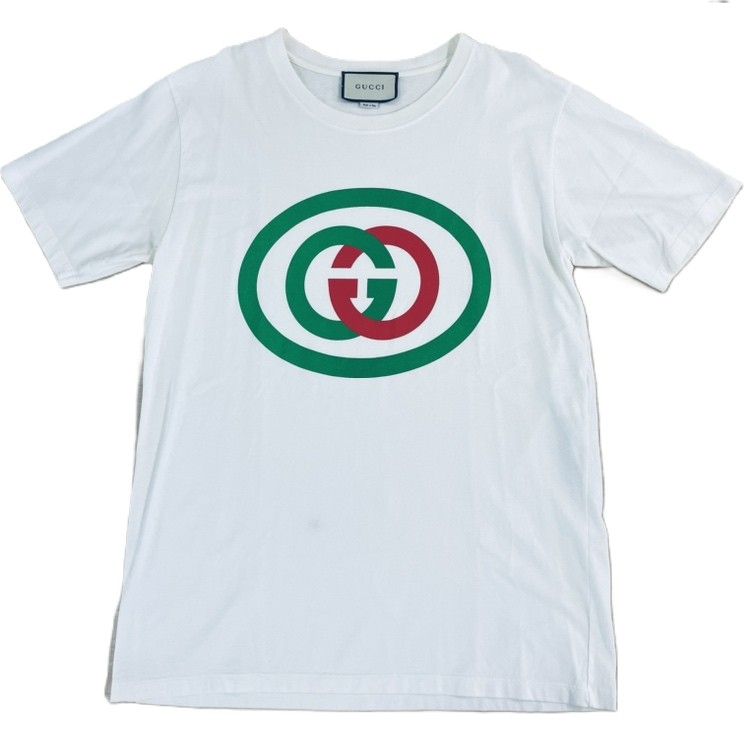 ♪GUCCI グッチ 565806 半袖Tシャツ インターロッキング Sサイズ ホワイト