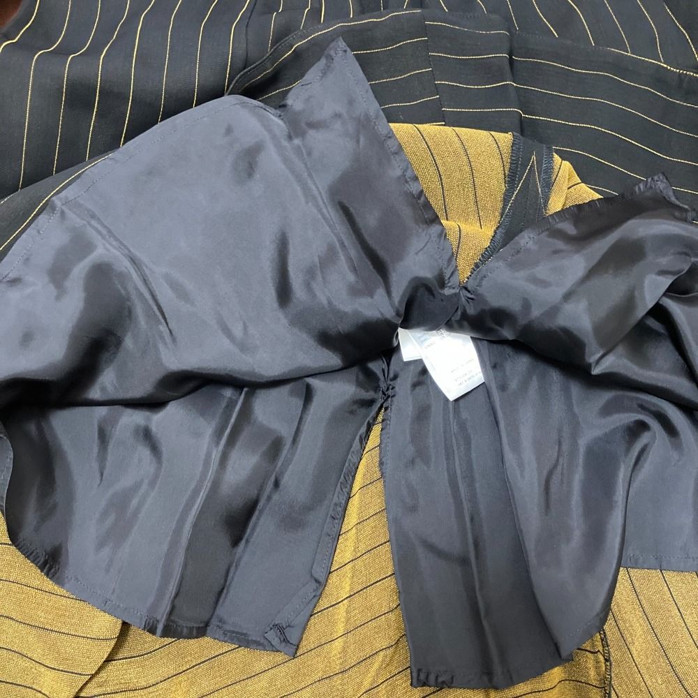 【在庫限りの大特価】 ♥ Rito リト ストライプ フ ロングスカート 0770RTW021S サイズ38 ブラック レディース 古着 憧れ