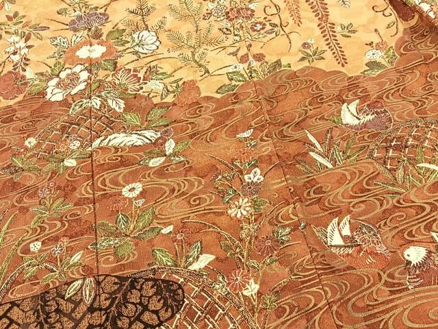 【訪問着】 番傘花文・金彩・鬼しぼ縮緬・正絹❣️ 逸品✨No.1308 訪問着】 番傘花文・金彩・鬼しぼ縮緬・正絹❣️ 逸品✨No.1308 訪問