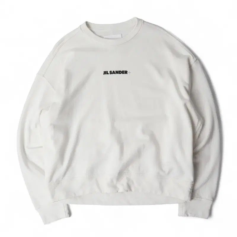 Jil Sander★ロゴ プリント クルーネック スウェットシャツ Jil Sander(ジルサンダー) センター ロゴ アイボリー クルー