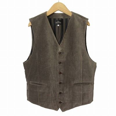 ビリドゥーエ BIGLIDUE ベスト ノーカラー ベロア 48 茶