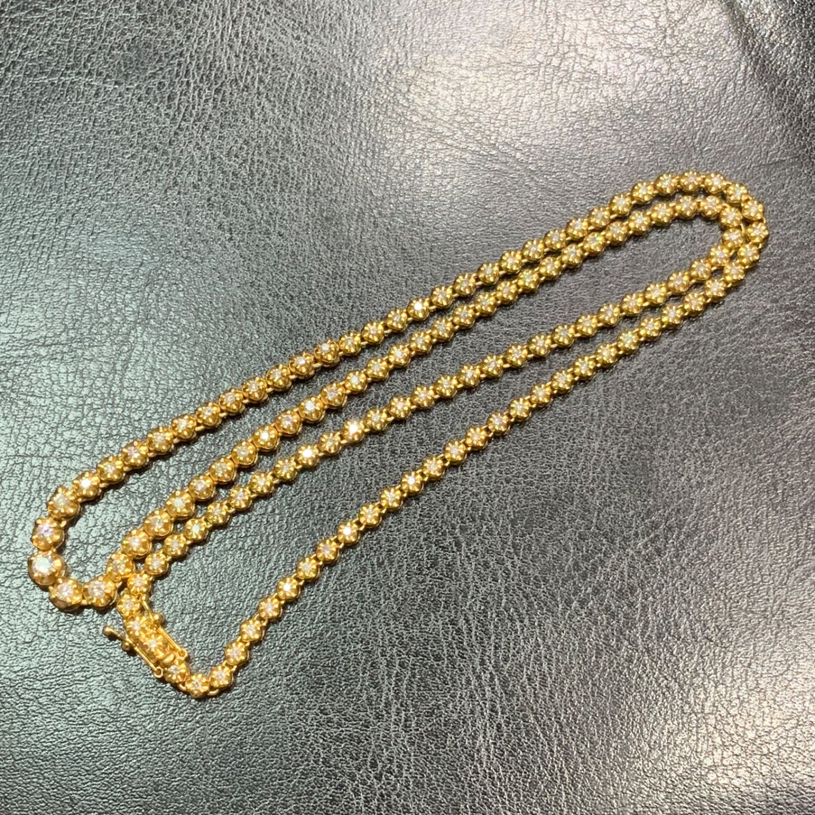 K18 テニスネックレス ダイヤ 2ct 16.8g 約44.5cm