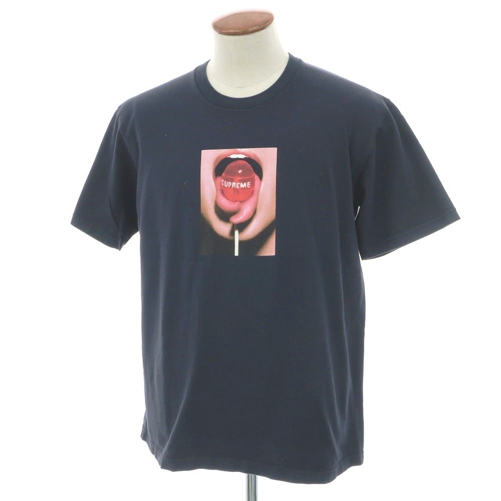 低価，最新作 【中古】シュプリーム Supreme 2024年秋冬 Lollipop Tee コットン クルーネック 半袖Ｔシャツ ネイビー【サイズM】【メンズ】 Tシャツ
