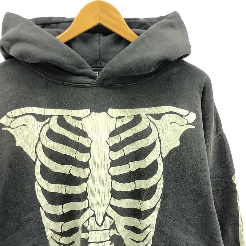 SAINT MICHAEL  Mxxxxxx / セントマイケル | HOODIE BONE / ヴィンテージ加工 ボーン 両面プリント スウェット フーディ | XL | チャコールグレー | メンズ SAINT MICHAEL Mxxxxxx / セントマイケル | HOODIE BONE