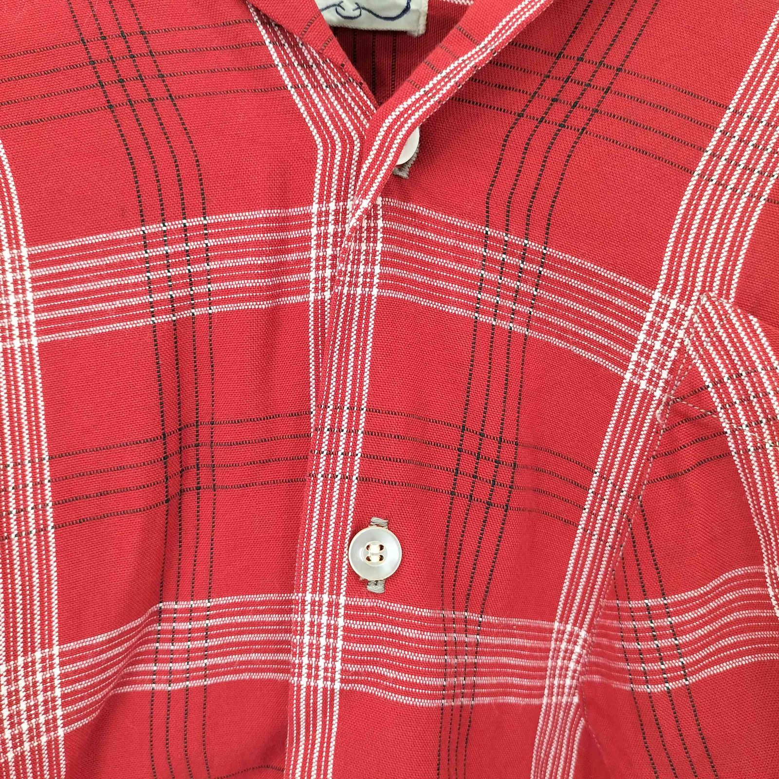 ユーズドフルギ USED古着 50S~60S チェックレーヨン オープンカラー