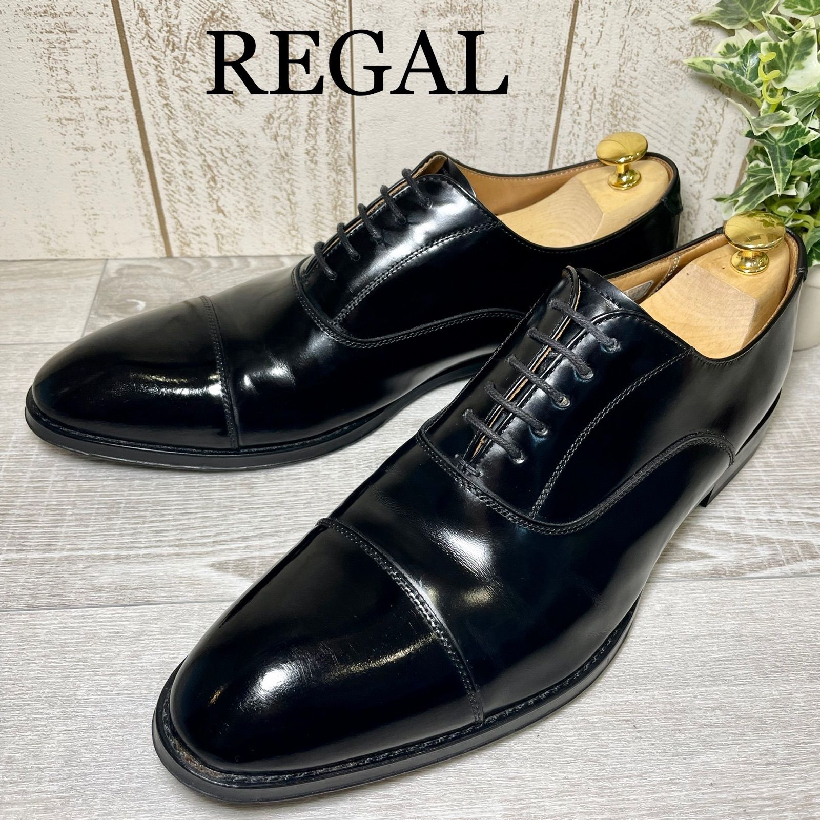 REGAL リーガル 革靴 25cmEE ストレートチップ 鏡面磨き - 靴