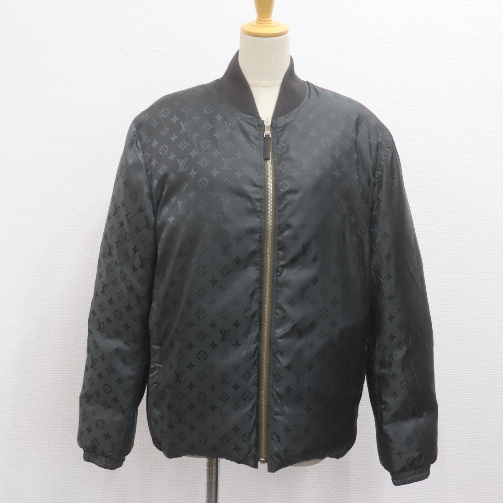 ITME5I11LGD2 LOUISVUITTON ルイヴィトン モノグラム リバーシブル ダウン ジャケット ブルゾン アウター トップス グレー カーキ メンズ サイズ46