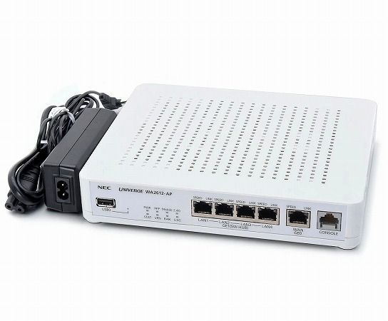 NEC WA2612-AP-ML01 2系統5ポート1000BASE-T有線LANポート搭載ワイヤレスVPNルーター 内蔵アンテナモデル Ver.8.4.5 中古