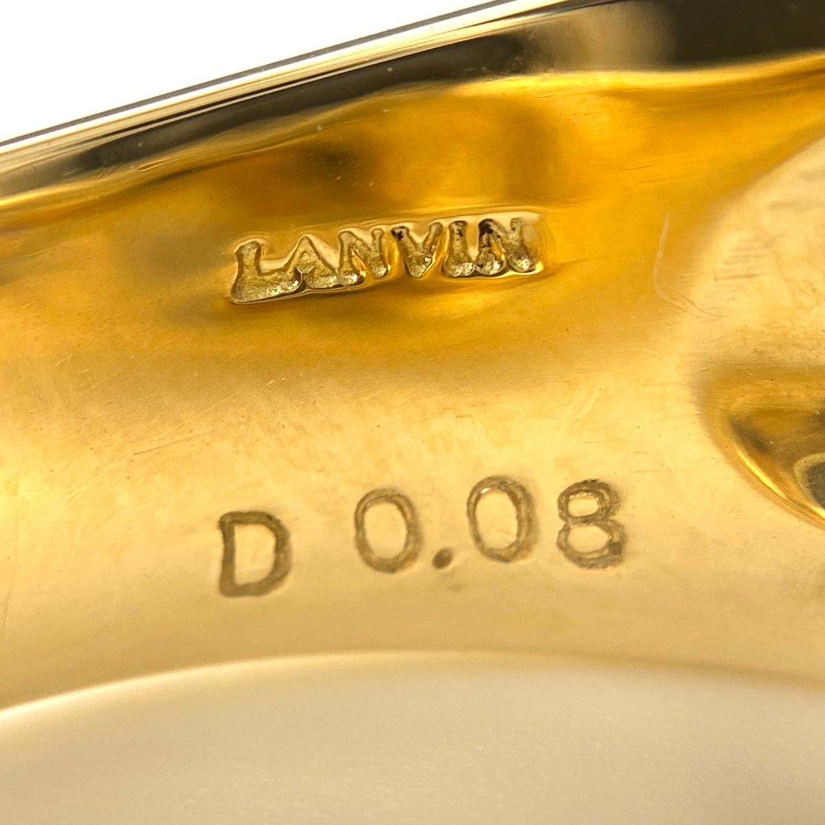 ランバン LANVIN サファイア デザインリング YG イエローゴールド 指輪  