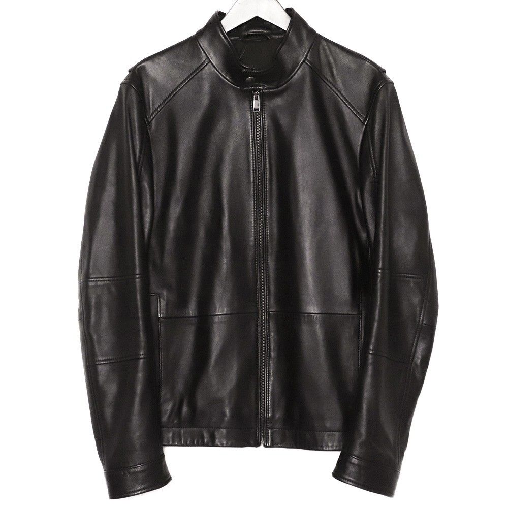 【極美品】HUGOBOSS ラムレザー ライダースジャケット ブラック 本革 極美品】HUGOBOSS ラムレザー ライダースジャケット ブラック 本革