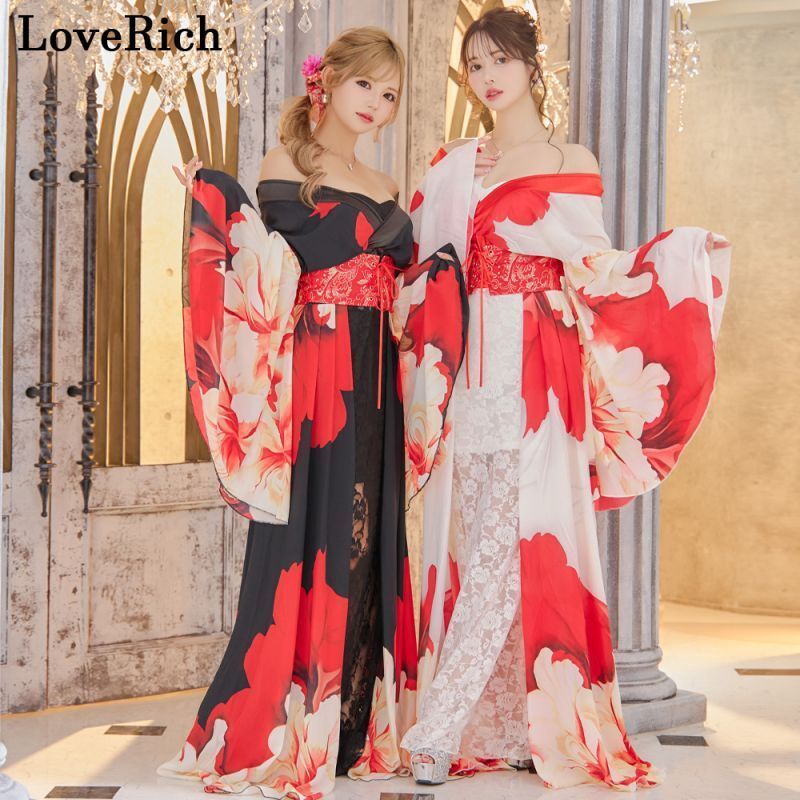 うのにもお得な 花魁 レースアップ 高級シフォンコルセット風 和服 着物・浴衣