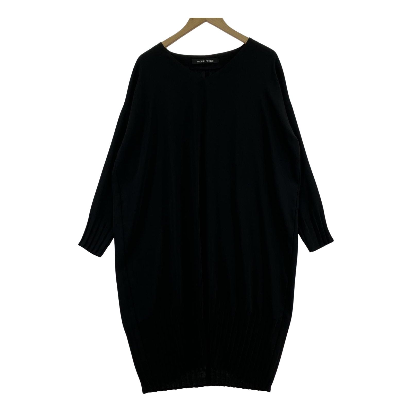 mizuiroind 長袖ワンピース プリーツワンピース ブラック - メルカリ