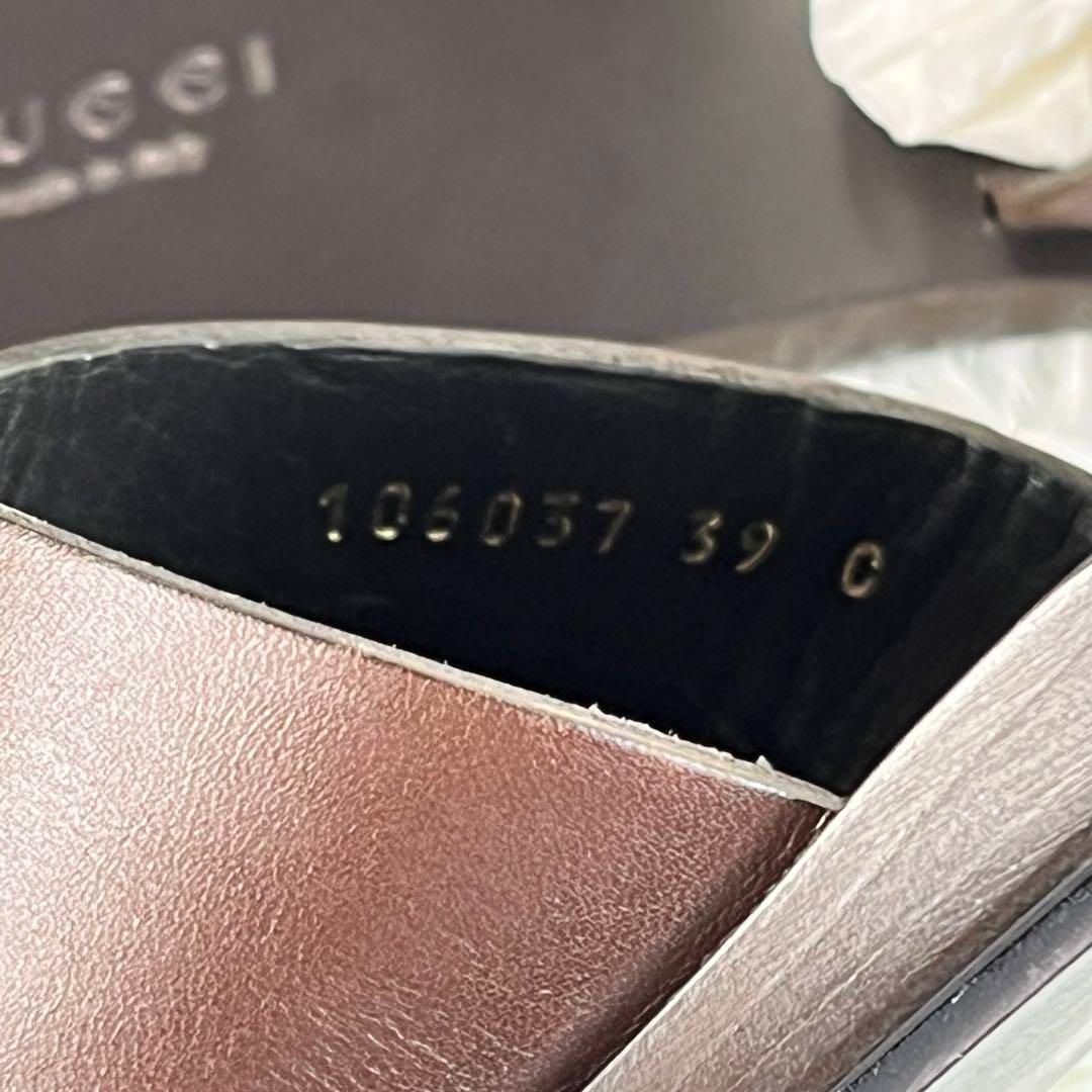 美品！一度短時間のみ着用！GUCCI シェリーライン　レザーサンダル ブラウン GUCCI サンダル シェリーライン レザー ブラウン - メルカリ