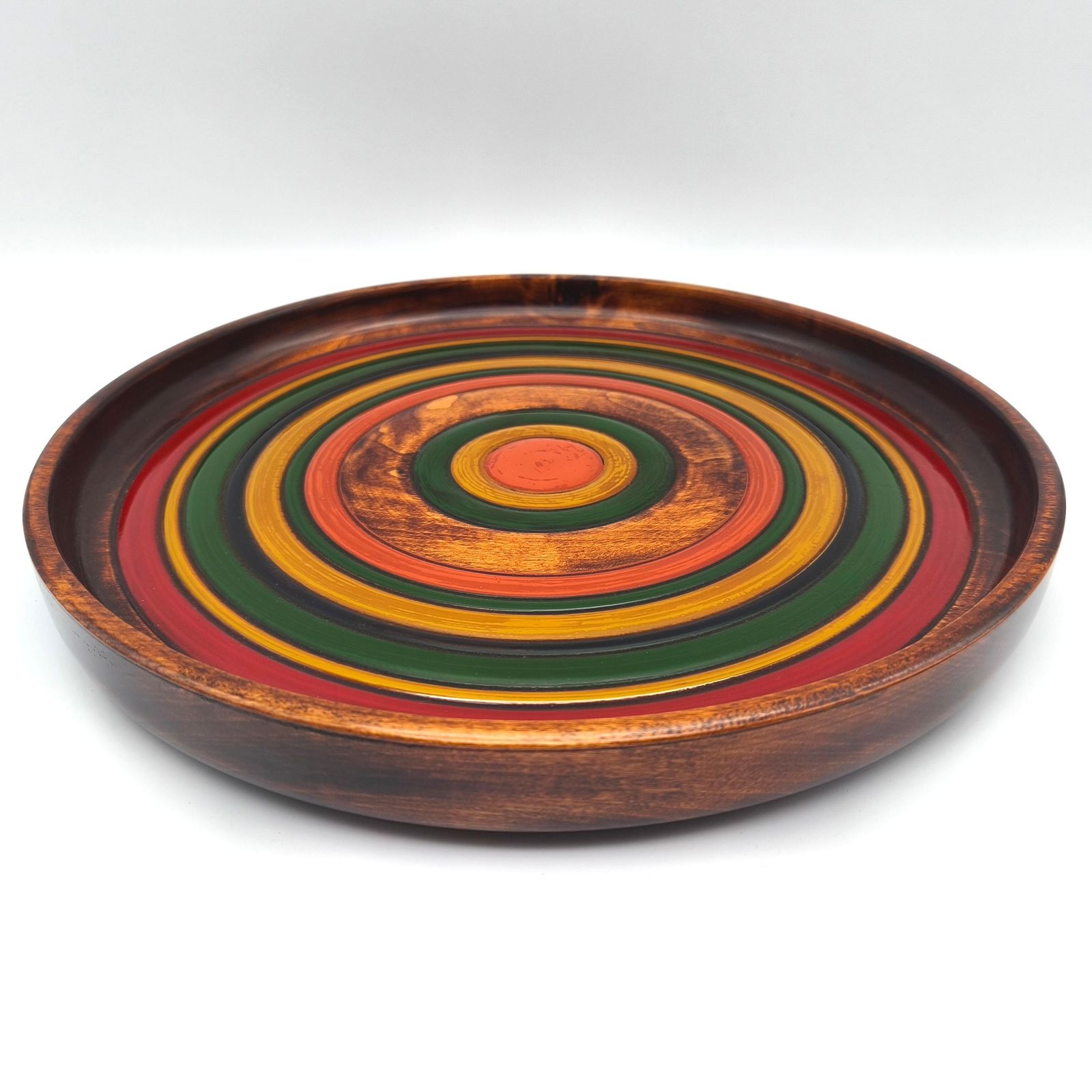 独楽塗・丸盆・お盆・トレー・天然木・香川漆器・伝統工芸・No