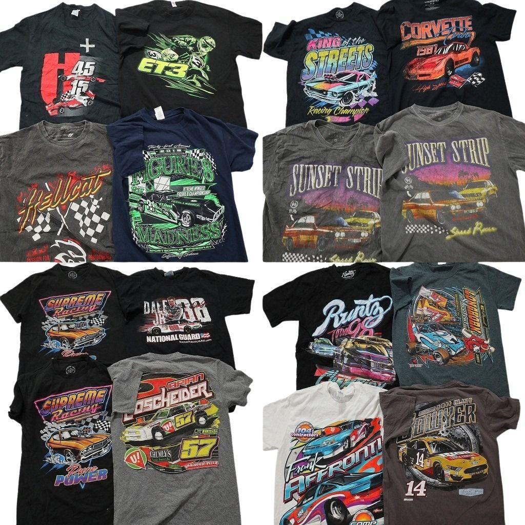 古着卸 レーシング 半袖Tシャツ 16枚セット メンズ S |M 大判プリント 企業 フォード モーター 古着 NA2883