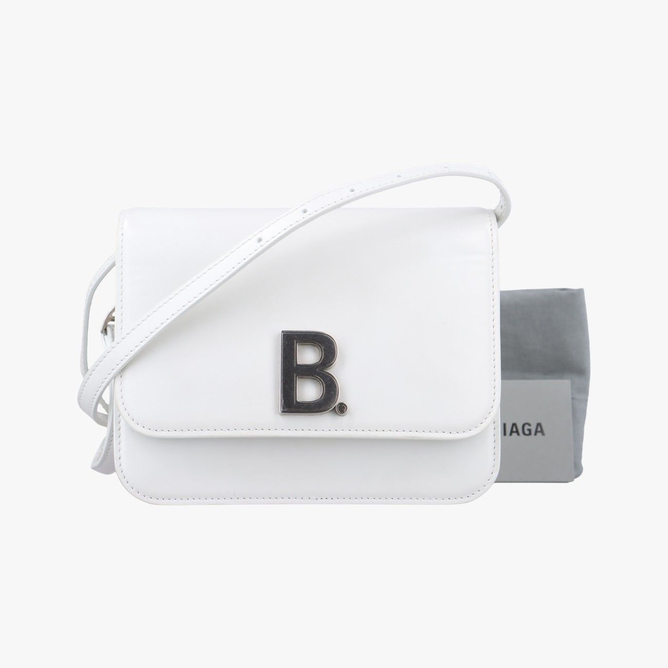 バレンシアガBalenciagaB.ロゴ ホワイト レザー 592898.9090.V.528147
