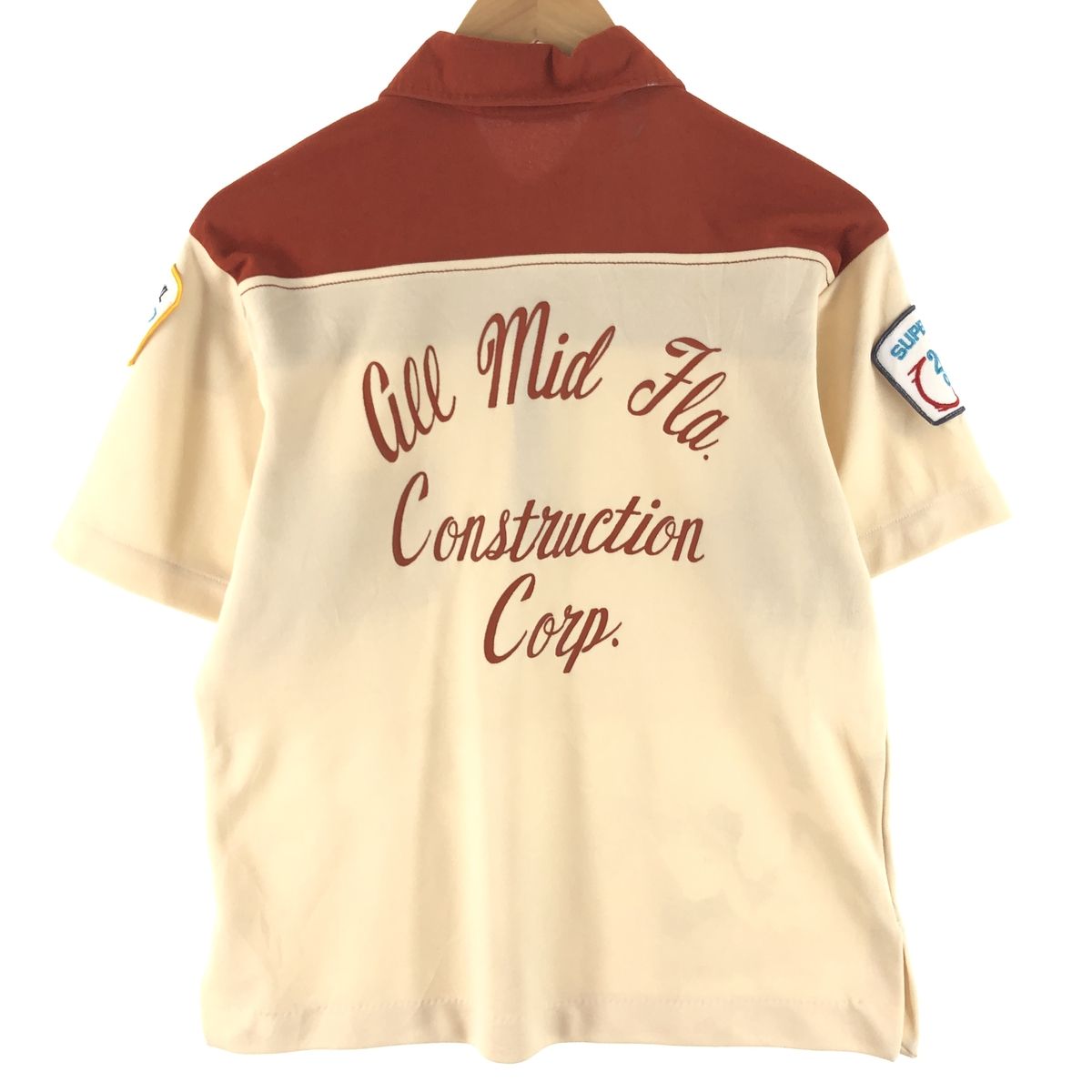 70年代 king louieキングルイ ボウリングシャツ アメカジ usa製 古着 70年代 キングルイ King Louie ハーフジップ バックプリント