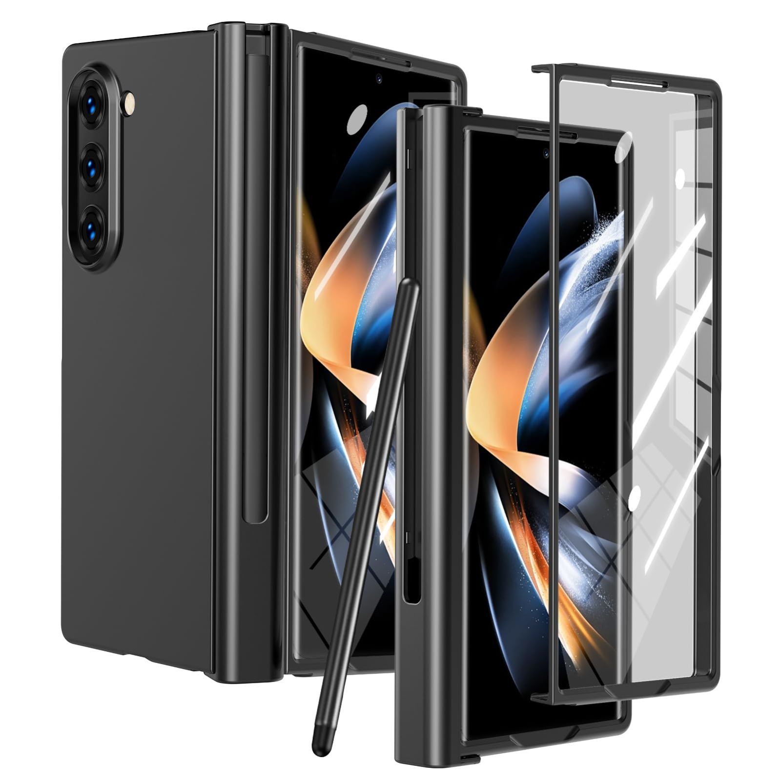 新品 Galaxy Z Fold6 用 ケース ガラスフィルム 一体型 sペン 付き SC-55E 用 ケース Sペン内蔵収納 薄型 ヒンジ保護 軽量 耐衝撃 米軍MIL規格取得 ワイヤレス充電対応 おしゃれ 指紋防止 防塵 傷防止