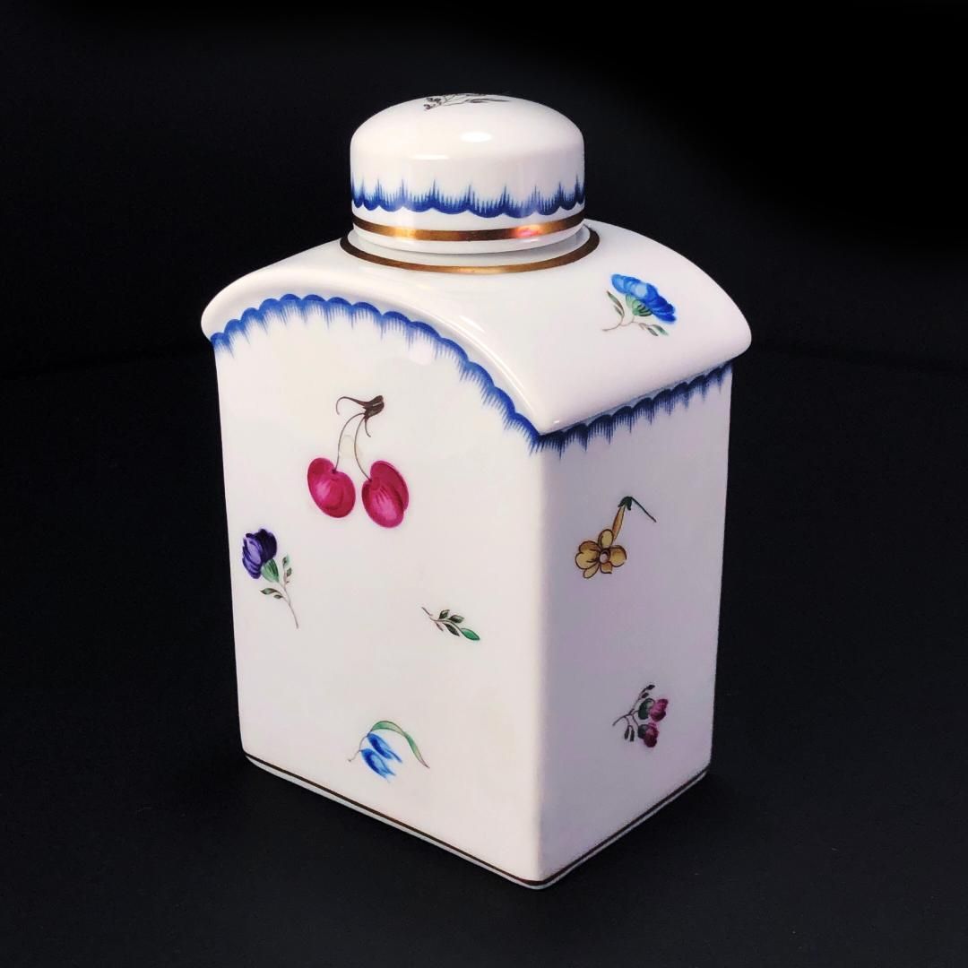 Richard Ginori リチャードジノリ イタリアンフルーツ ティーキャディ 茶葉入れ フルーツ 花 陶器 ホワイト
