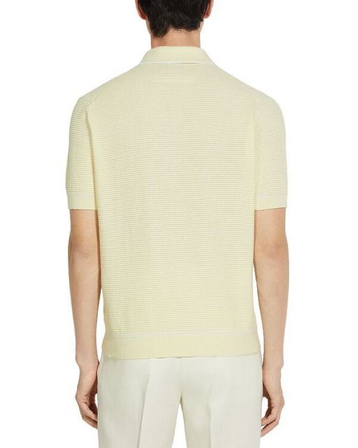  ゼニア レディース ポロシャツ トップス Premium Cotton Polo Shirt Light Yellow 五分袖 七分袖 ポロシャツ