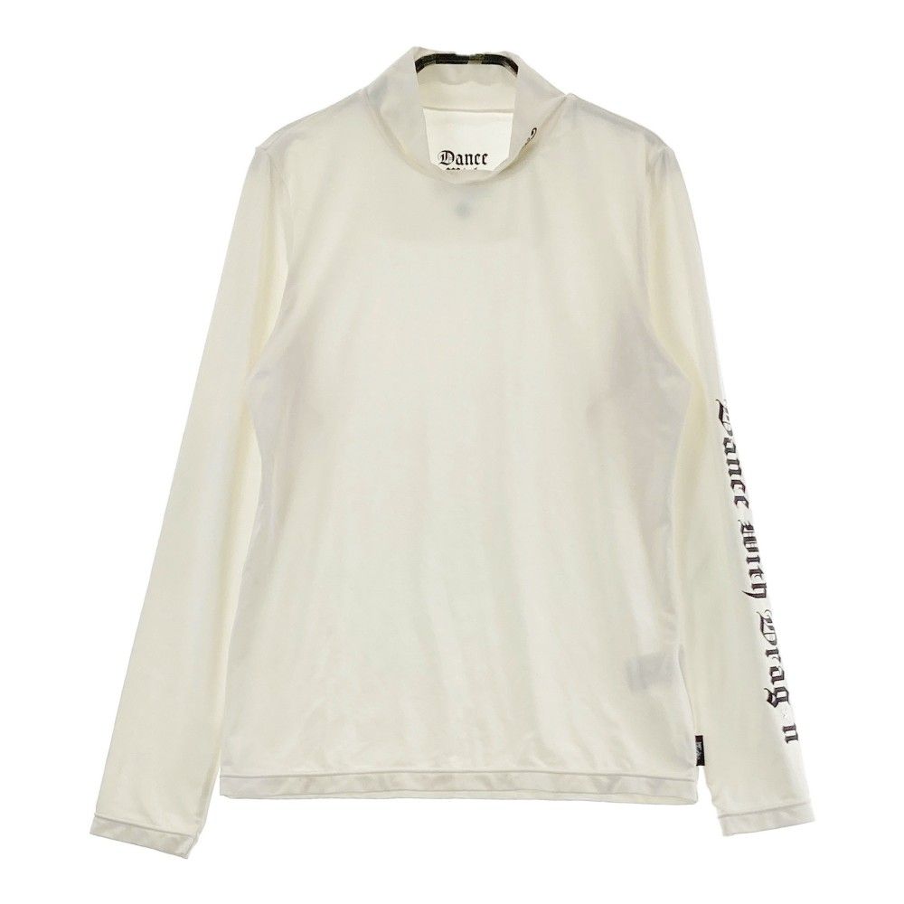 サイズ：2 DANCE WITH DRAGON ダンスウィズドラゴン  ハイネック 長袖Tシャツ ロゴ  ホワイト系 [240101434857] ゴルフウェア レディース ストスト サイズ：2 DANCE WITH DRAGON ダンスウィズドラゴン ハイネック