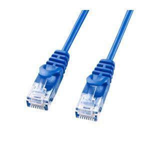 Cat6 LANケーブル まとめ)サンワサプライ カテゴリ6極細LANケーブル LA-SL6-005BL