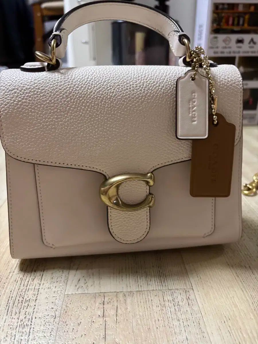 COACH コーチ タビー トップ ハンドル 20 クリーム ハンドバッグ