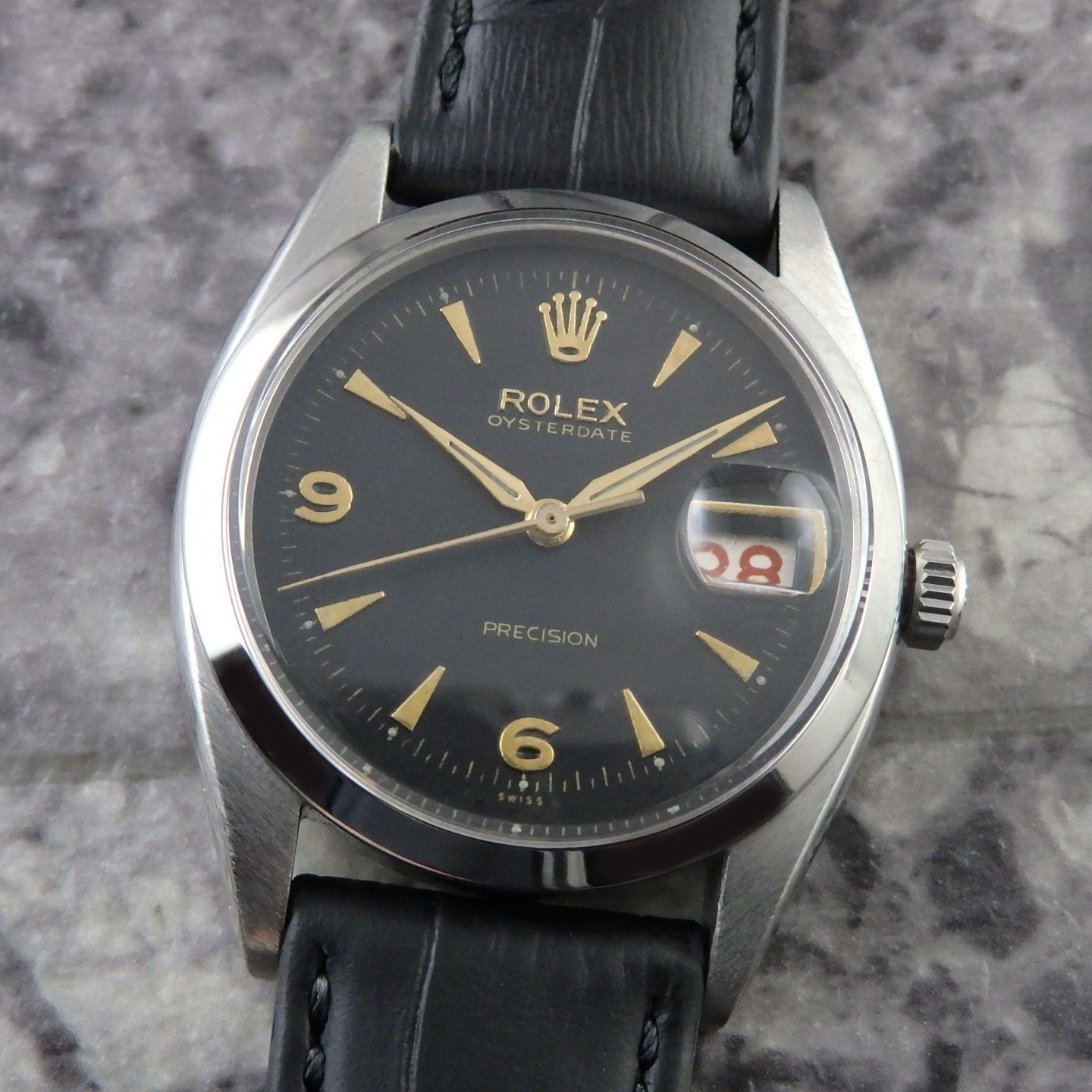 ロレックス オイスターデイト Ref.6494 1954年製 ブラック ROLEX 