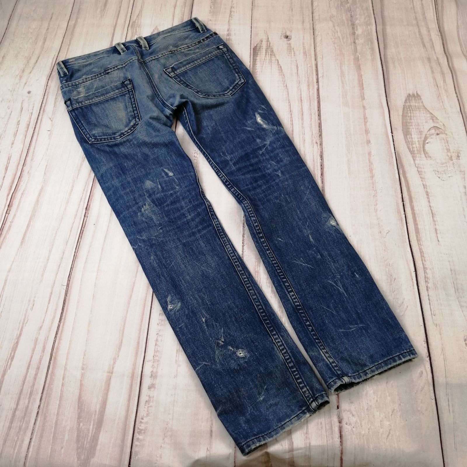 パンツ DIESEL damage denim ☆DIESEL ディーゼル ダメージ加工デニムパンツ ブルーカラー サイズ