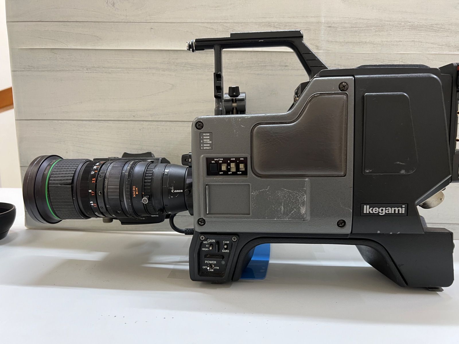 O 3 55 Ikegami 業務用ビデオカメラ HC 210 ＆ Canon ZOOM レンズ VF 15 39 A レンズフード2種 5点セット