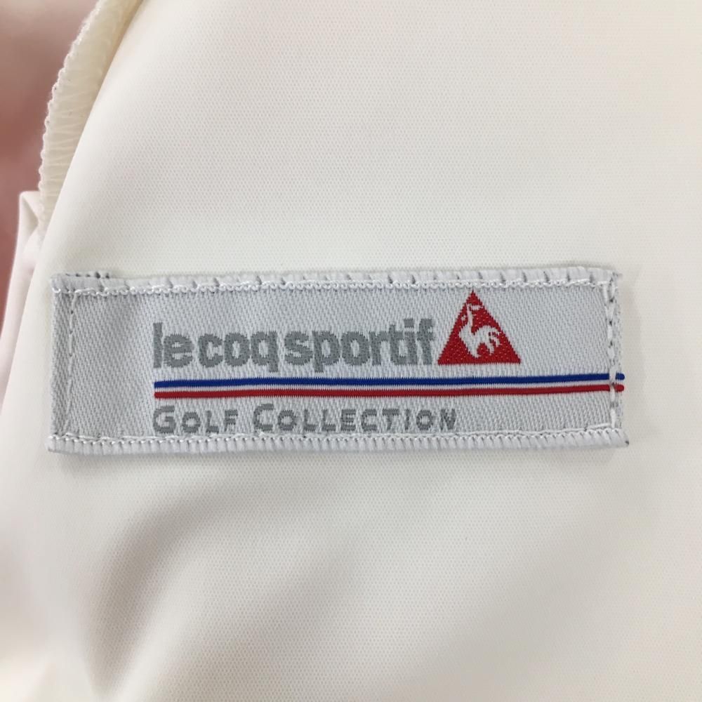 【美品】ルコック スカート 白×オレンジ ボーダー柄 ロゴ刺しゅう レディース 9(M) ゴルフウェア le coq sportif